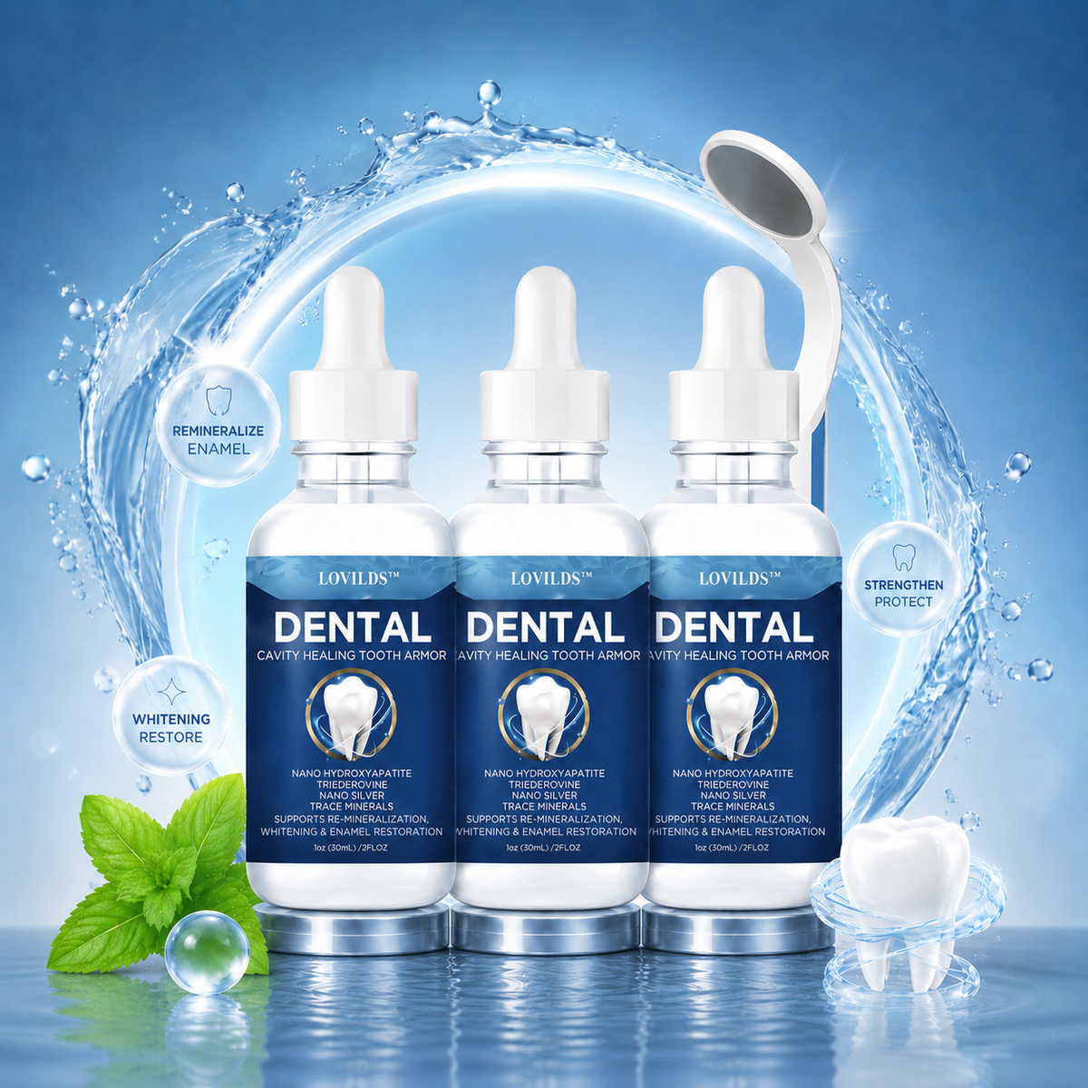 Buy 1 Get 1 FREE(Free toothbrush) LOVILDS™ Advanced Enamel Repair & Whitening Kit (Includes Free LED Mirror)