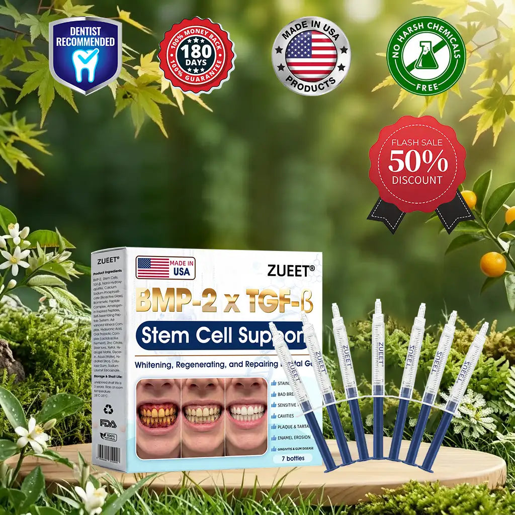 𝙕𝙐𝙀𝙀𝙏® BMP-2 x TGF-β (Stem Cell Support) Whitening, Regenerating, and Repairing Dental Gel - Results in 7 days💎