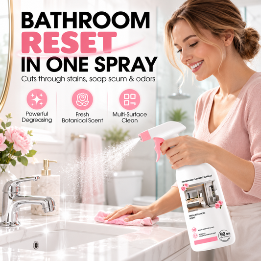 Buy 2 bottle get 2 free Tired of Stubborn Bathroom Grime? Rose Scent Bathroom Foam Cleaner Spray,Multi-purpose Bathroom Cleaner for Tub & Sink