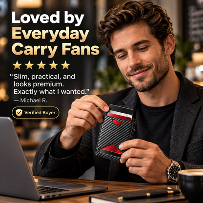 RFID Blocking Carbon Fiber Wallet ✅ Slim design | Holds cards + cash 💵EDC upgrade every guy wants 🔧