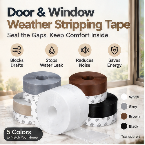 🔥🔥16.4Ft Door Weather Stripping | Adhesive Draft Stopper Seal Strip for Doors, Windows & Shower Doors