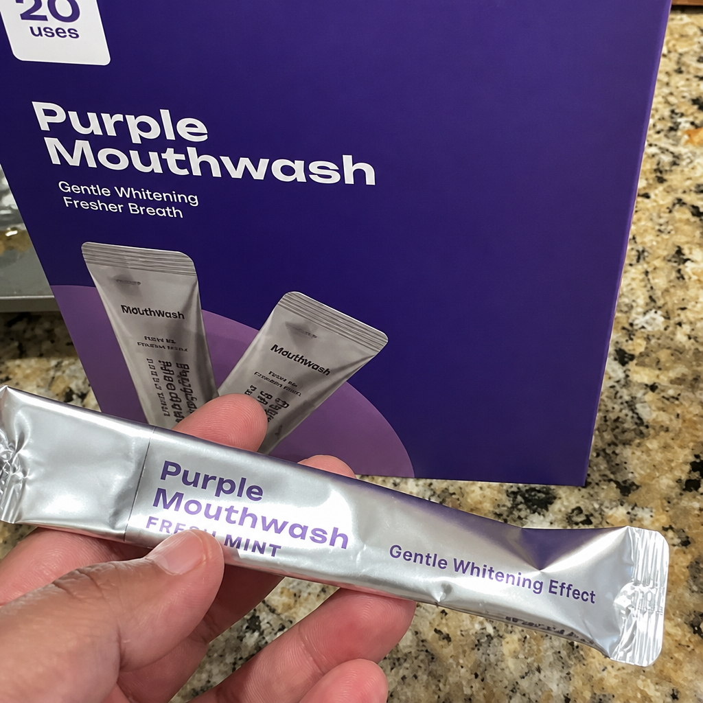 Cancel Yellow Stones in 30 Seconds with Purple Color Correcting Mouthwash