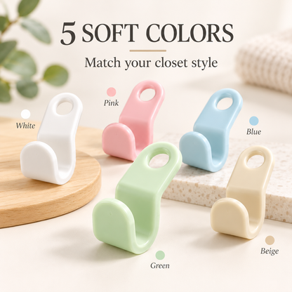 Space Saving Hangers Connector Hooks 20 Counts, High Load-bearing Clothes Hanger Connector Hooks, Hooks for Hangers, Random Colors