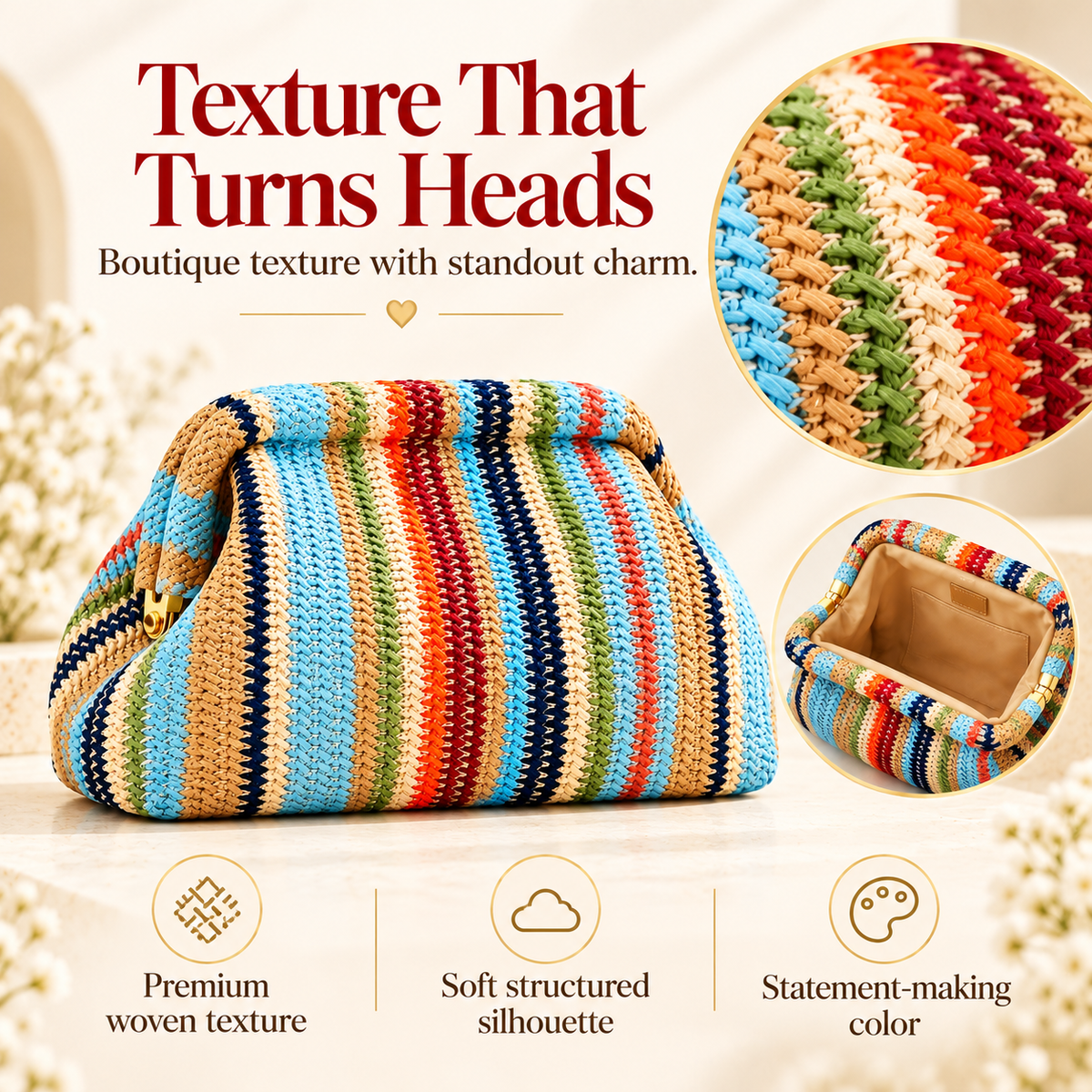 Perfect handmade clutch for brunch, dates & getaways,One handmade clutch = endless chic daily looks