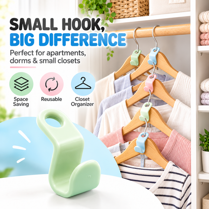 Space Saving Hangers Connector Hooks 20 Counts, High Load-bearing Clothes Hanger Connector Hooks, Hooks for Hangers, Random Colors