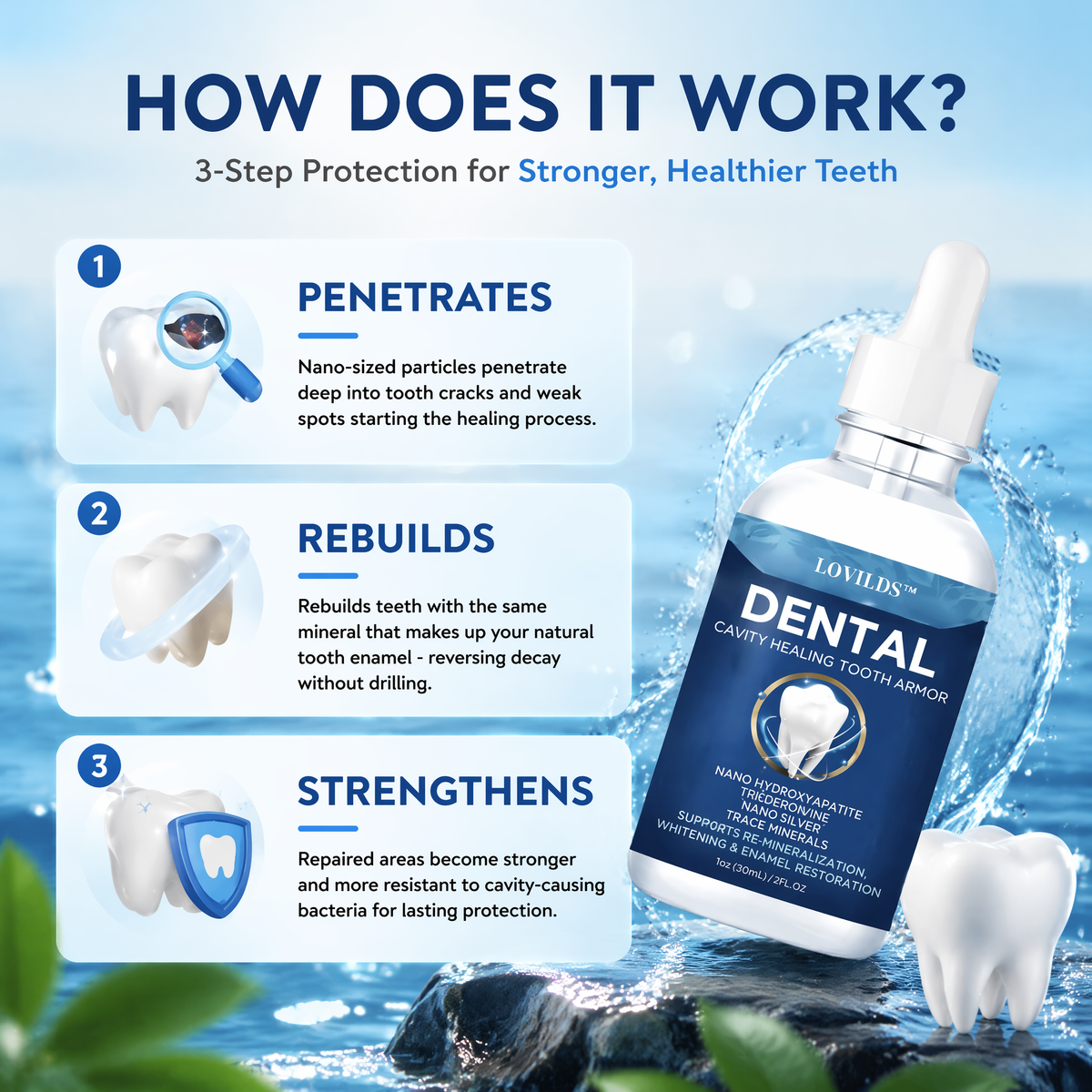 Buy 1 Get 1 FREE（Free toothbrush） LOVILDS™ Advanced Enamel Repair & Whitening Kit (Includes Free LED Mirror)