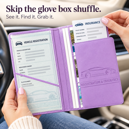 Buy 4 Get 2 Free 🔥 (BEST VALUE - 9.99 $ each)🔥Car Registration & Insurance Card Holder,2026🔥 HOT SALE Premium Car Paperwork Card Holder