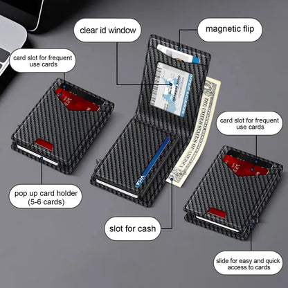 RFID Blocking Carbon Fiber Wallet ✅ Slim design | Holds cards + cash 💵EDC upgrade every guy wants 🔧