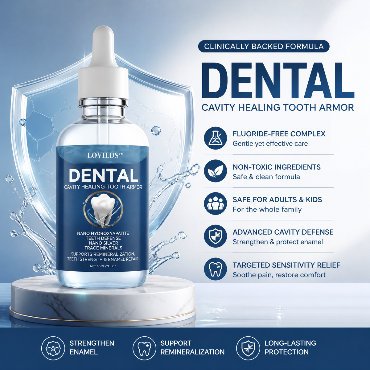 Buy 1 Get 1 FREE（Free toothbrush） LOVILDS™ Advanced Enamel Repair & Whitening Kit (Includes Free LED Mirror)