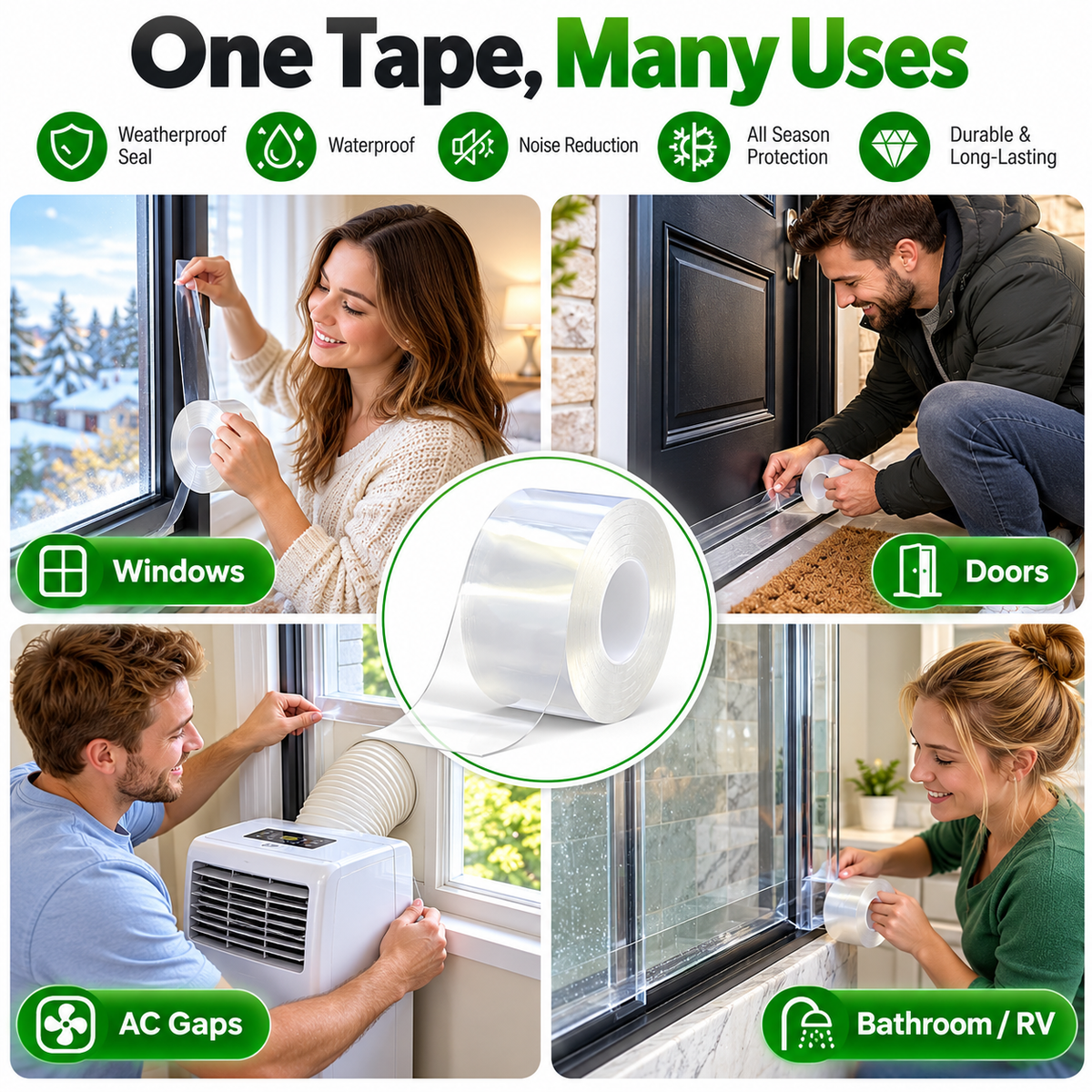 2026🔥 HOT SALE50K+ SOLD! 50% OFF! 🔥Self-Adhesive Silicone Waterproof Tape (1.18 in × 78.74 in) - High-Temperature Resistant