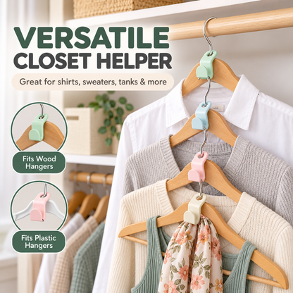 Space Saving Hangers Connector Hooks 20 Counts, High Load-bearing Clothes Hanger Connector Hooks, Hooks for Hangers, Random Colors