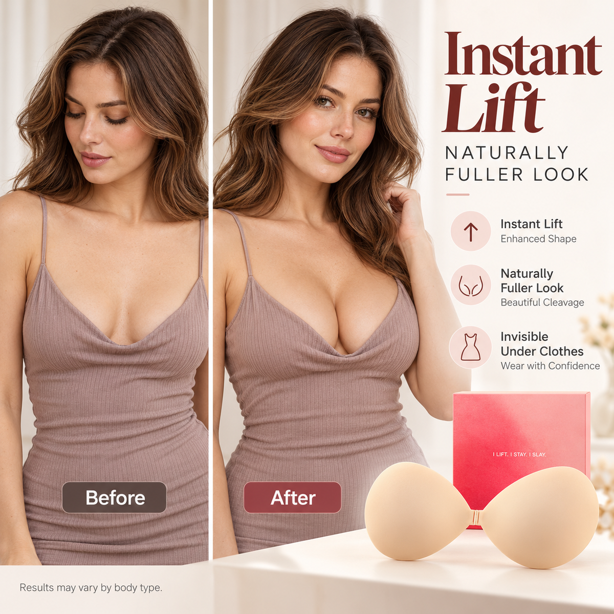 🔥🔥Sticky Bra – VIRAL No.1  🔥🔥 Push-up Sticky Bra, Waterproof & Sweat-proof Invisible Bra, Reusable Silicone Adhesive Bra for Women, Includes Storage Board & Replaceable Pads