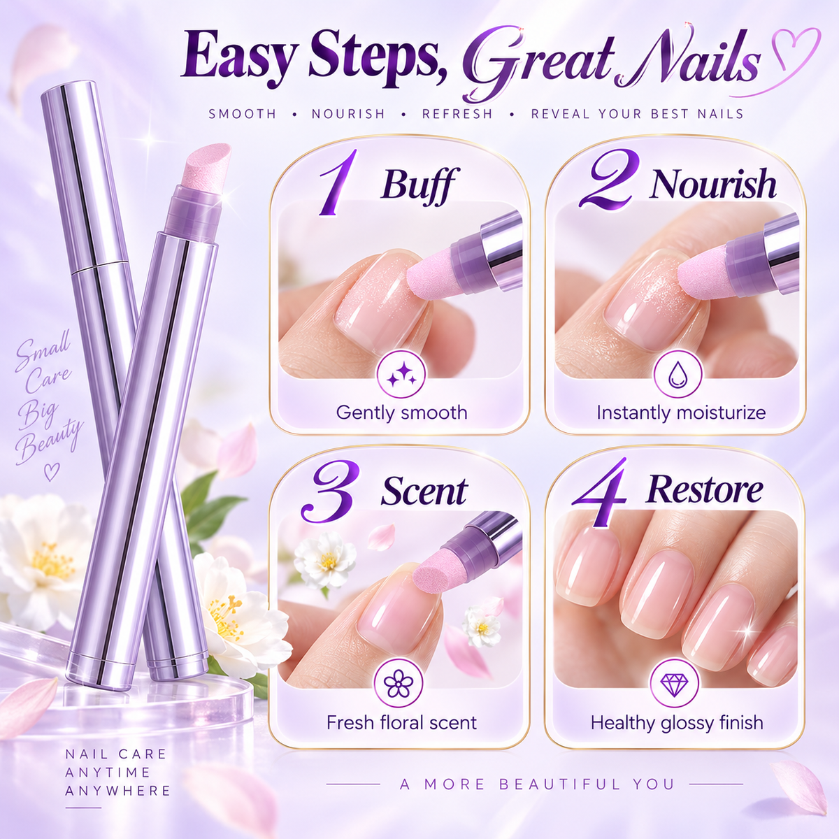 💟Buy 3 Get 3Free 💅3-in-1 Nail Care Serum Oil Pen – Cuticle Remover, Nail Polish Remover & Nail Oil Treatment