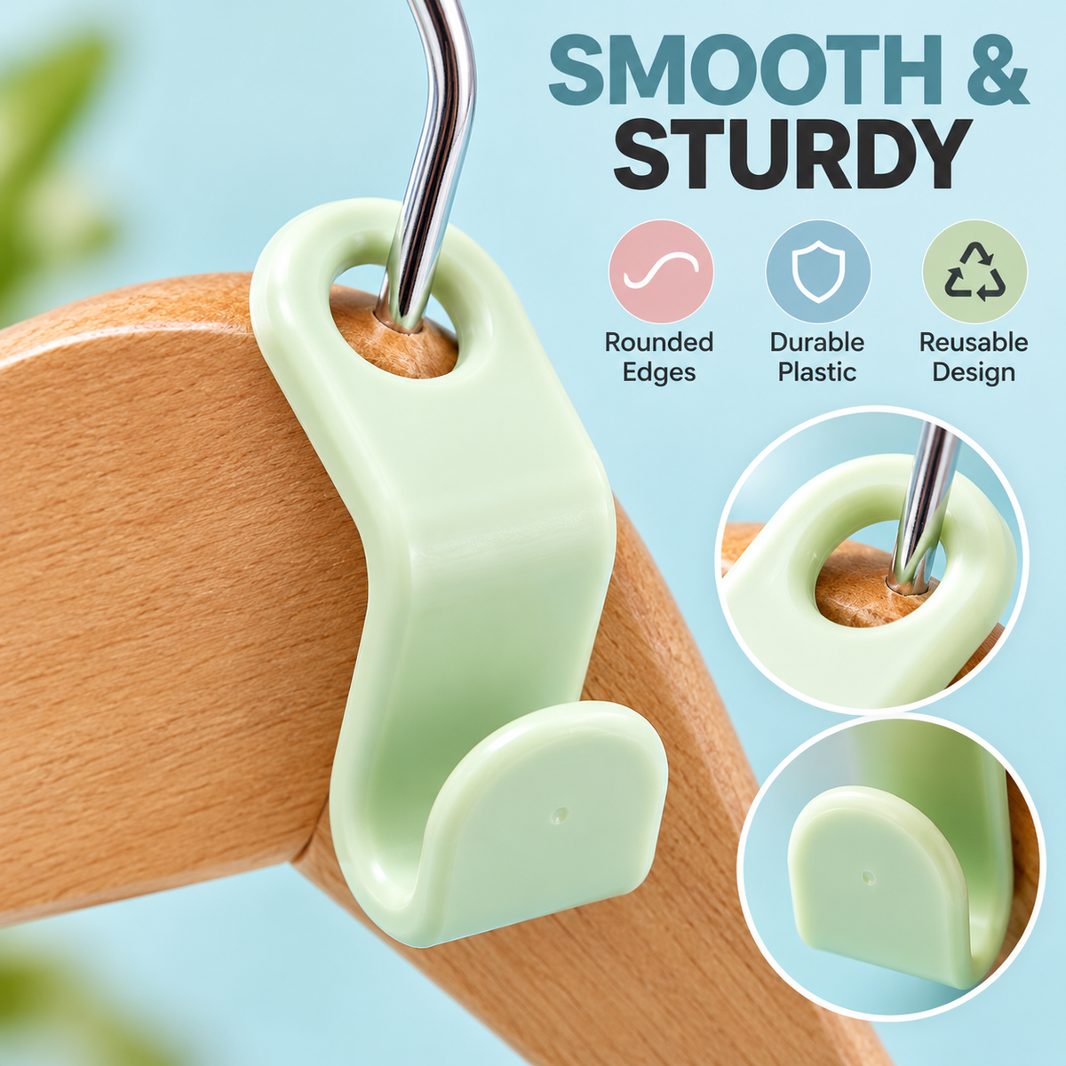 Space Saving Hangers Connector Hooks 20 Counts, High Load-bearing Clothes Hanger Connector Hooks, Hooks for Hangers, Random Colors