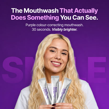 Cancel Yellow Stones in 30 Seconds with Purple Color Correcting Mouthwash