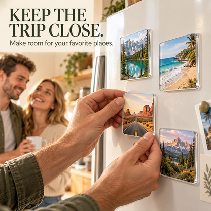 Clear Acrylic Magnetic Photo Frames, Self-Adhesive Square Fridge Magnets