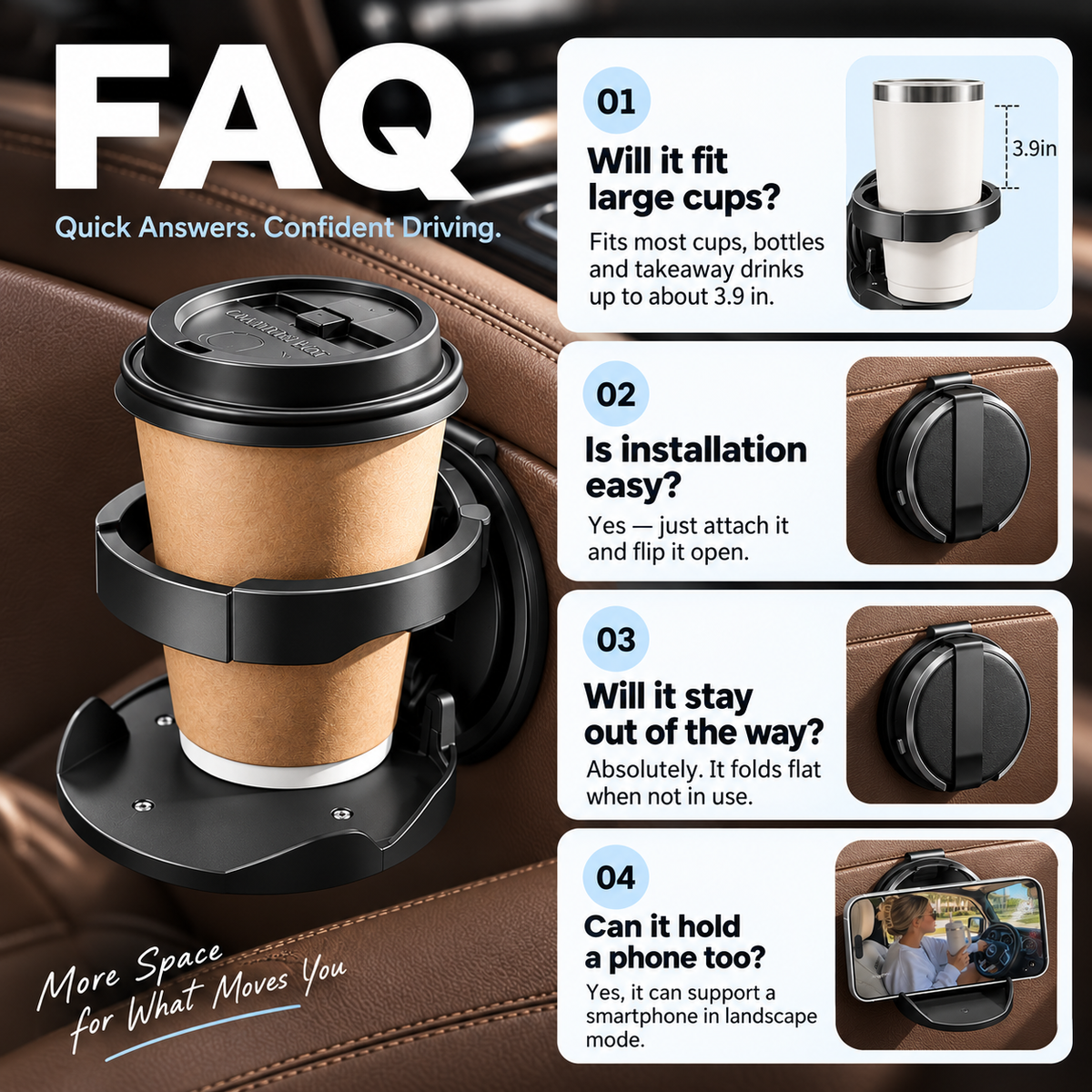 📢📢50% OFF !! ⏰Car Seat Headrest Cup Holder with Hooks
