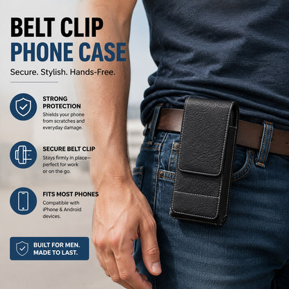⚡Big Discount | Waist Belt Cell Phone Pouch 📱 Multi-Pocket Leather Phone Case with Card Holder