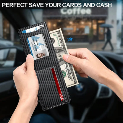 RFID Blocking Carbon Fiber Wallet ✅ Slim design | Holds cards + cash 💵EDC upgrade every guy wants 🔧