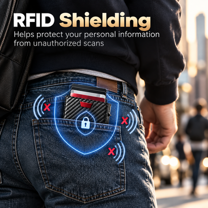 RFID Blocking Carbon Fiber Wallet ✅ Slim design | Holds cards + cash 💵EDC upgrade every guy wants 🔧