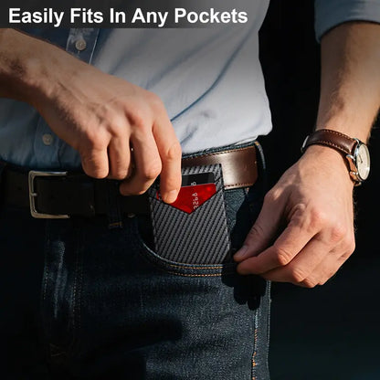 RFID Blocking Carbon Fiber Wallet ✅ Slim design | Holds cards + cash 💵EDC upgrade every guy wants 🔧