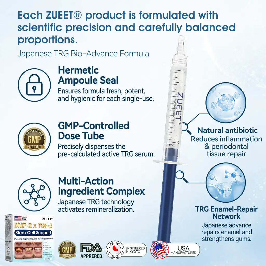 𝙕𝙐𝙀𝙀𝙏® BMP-2 x TGF-β (Stem Cell Support) Whitening, Regenerating, and Repairing Dental Gel - Results in 7 days💎