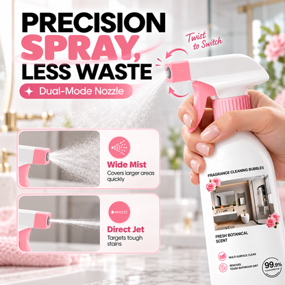 Buy 2 bottle get 2 free Tired of Stubborn Bathroom Grime? Rose Scent Bathroom Foam Cleaner Spray,Multi-purpose Bathroom Cleaner for Tub & Sink