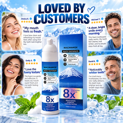 🔥 🔥50% OFF Niacinamide Foaming Whitening Toothpaste 8X - Fresh Breath Stain Removal Gentle Teeth Cleaning 🔥🔥