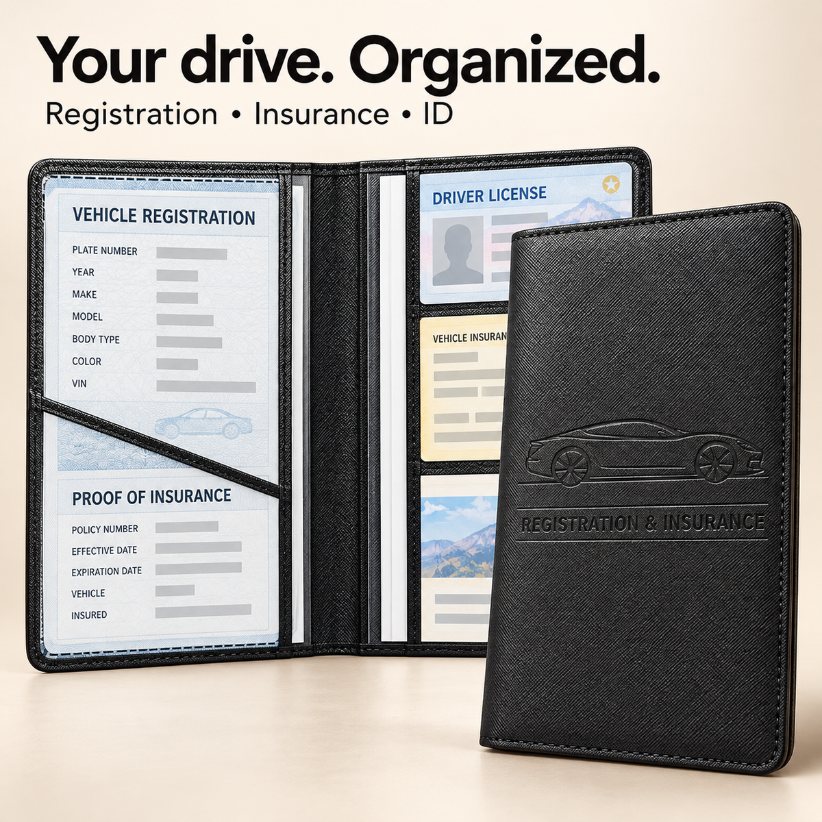 Buy 4 Get 2 Free 🔥 (BEST VALUE - 9.99 $ each)🔥Car Registration & Insurance Card Holder,2026🔥 HOT SALE Premium Car Paperwork Card Holder