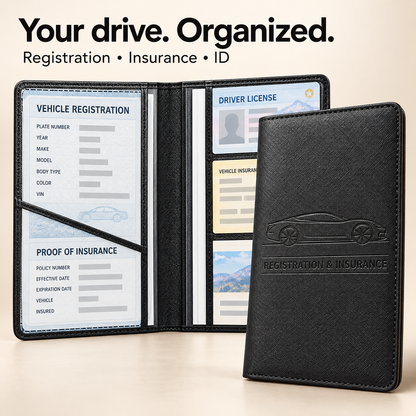 Buy 4 Get 2 Free 🔥 (BEST VALUE - 9.99 $ each)🔥Car Registration & Insurance Card Holder,2026🔥 HOT SALE Premium Car Paperwork Card Holder