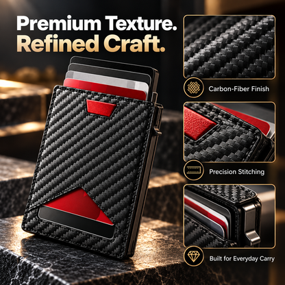 RFID Blocking Carbon Fiber Wallet ✅ Slim design | Holds cards + cash 💵EDC upgrade every guy wants 🔧
