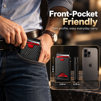 RFID Blocking Carbon Fiber Wallet ✅ Slim design | Holds cards + cash 💵EDC upgrade every guy wants 🔧