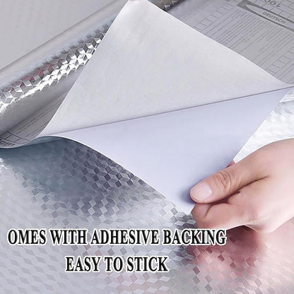 🔥Peel & Stick Aluminum Foil Wallpaper, self adhesive aluminum film Waterproof Oil Proof Contact Paper for Kitchen
