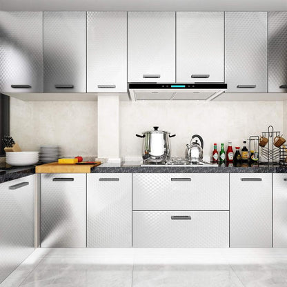🔥Peel & Stick Aluminum Foil Wallpaper, self adhesive aluminum film Waterproof Oil Proof Contact Paper for Kitchen