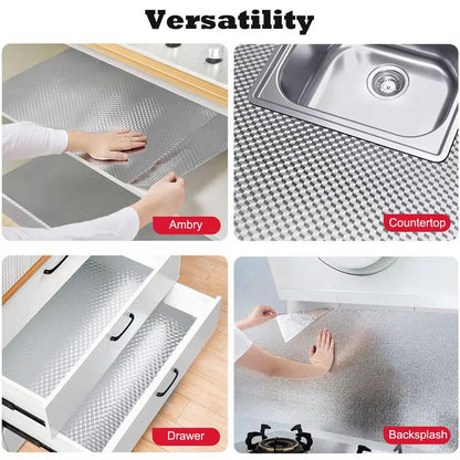 🔥Peel & Stick Aluminum Foil Wallpaper, self adhesive aluminum film Waterproof Oil Proof Contact Paper for Kitchen