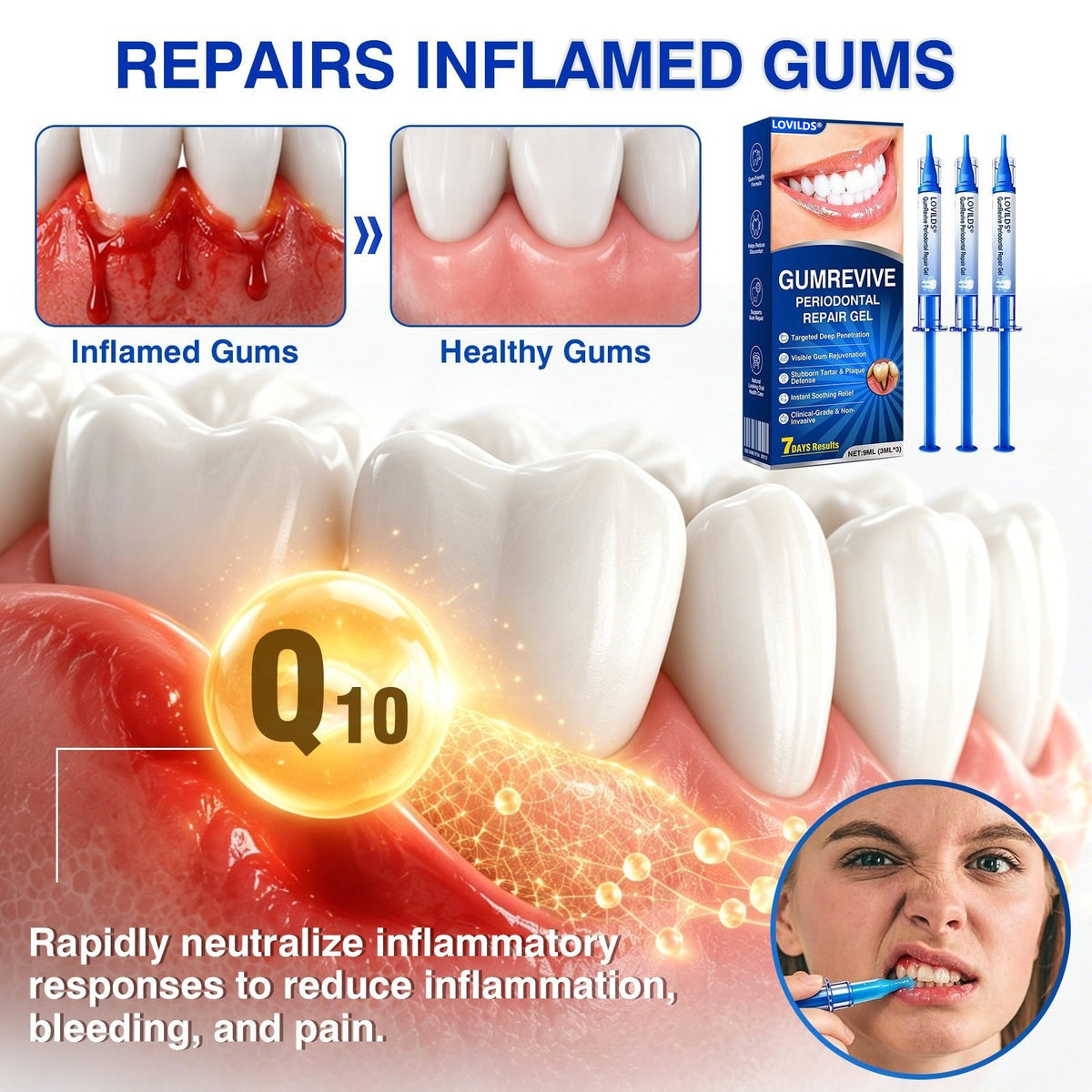 🏅🦷🛡️BUY 4 GET 4 FREE LOVILDS® GumRevive Advanced Gum Care & Repair Gel🌞