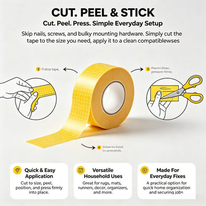 Buy 3 Get 2 Free Double-Sided Heavy Duty Tape — Strong, Waterproof & Clean Removal