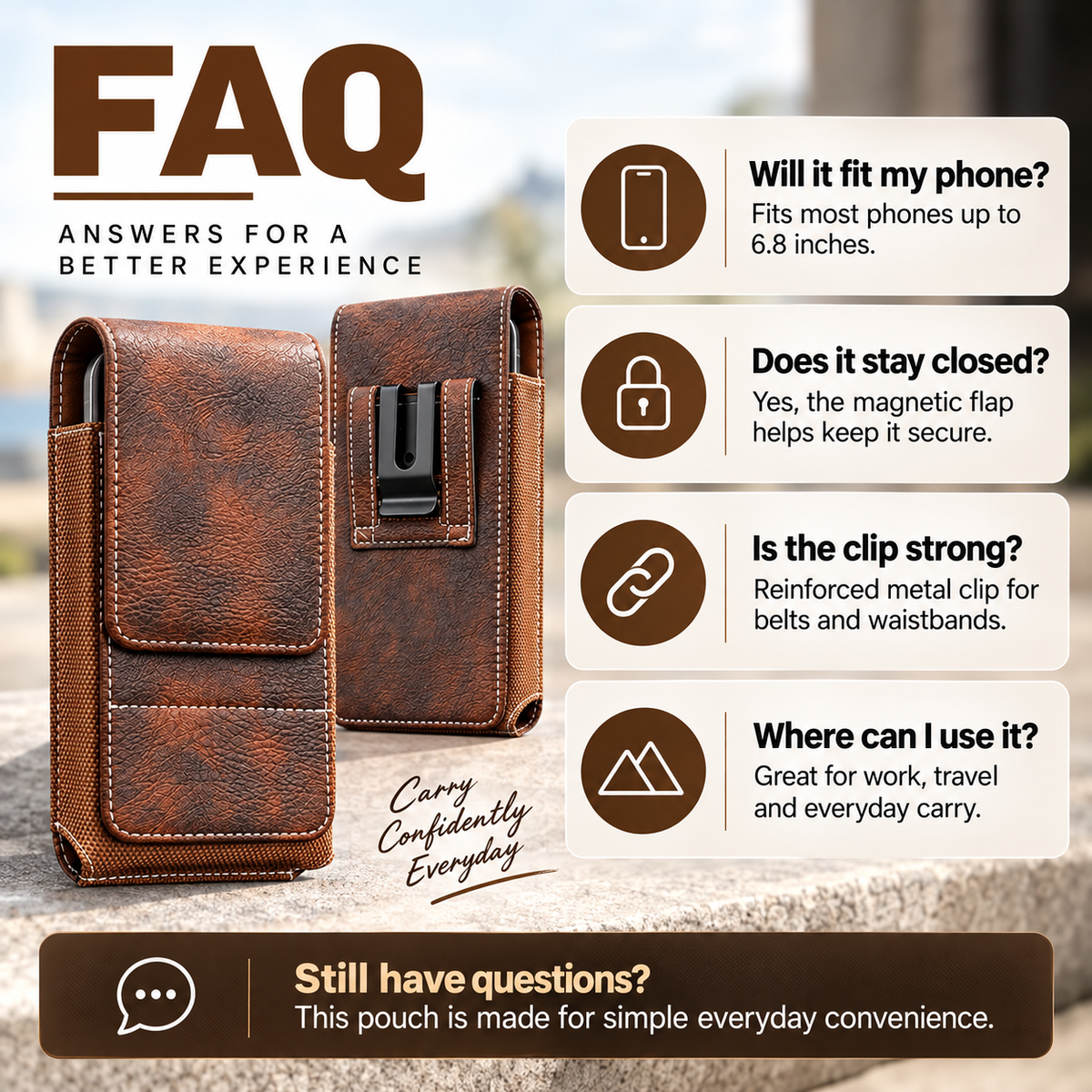 ⚡Big Discount | Waist Belt Cell Phone Pouch 📱 Multi-Pocket Leather Phone Case with Card Holder