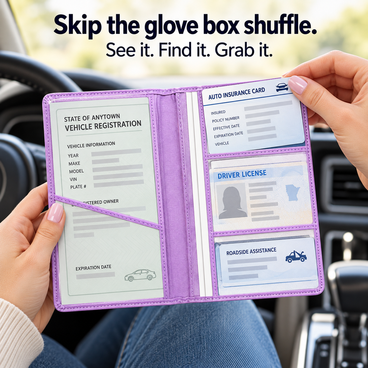 Buy 4 Get 2 Free 🔥 (BEST VALUE - 9.99 $ each)🔥Car Registration & Insurance Card Holder,2026🔥 HOT SALE Premium Car Paperwork Card Holder