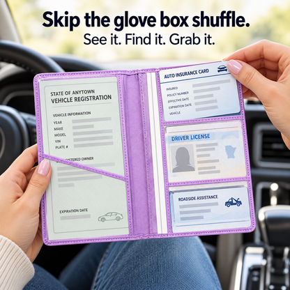 Buy 4 Get 2 Free 🔥 (BEST VALUE - 9.99 $ each)🔥Car Registration & Insurance Card Holder,2026🔥 HOT SALE Premium Car Paperwork Card Holder