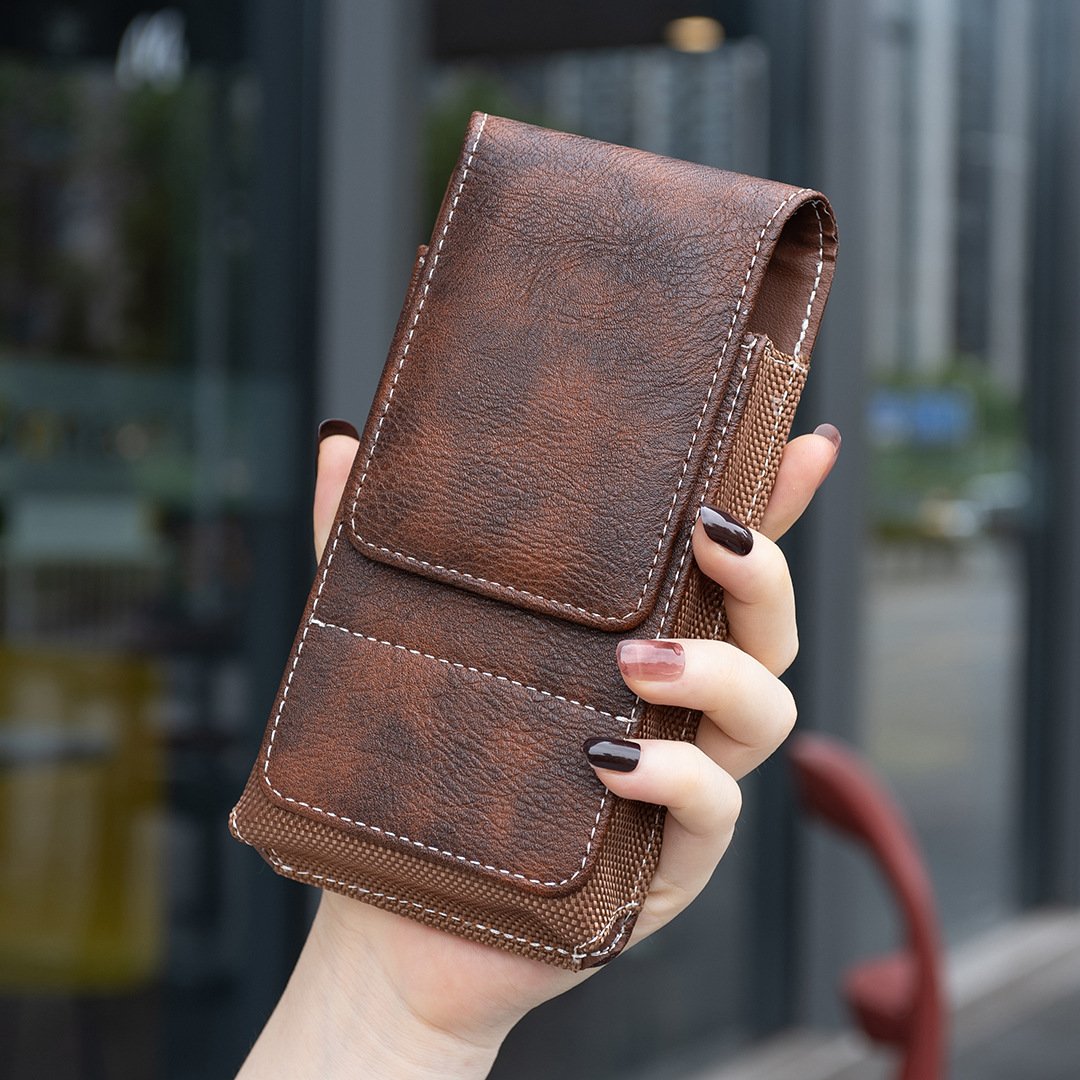 ⚡Big Discount | Waist Belt Cell Phone Pouch 📱 Multi-Pocket Leather Phone Case with Card Holder