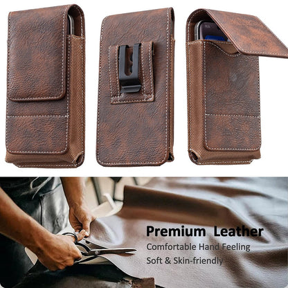 ⚡Big Discount | Waist Belt Cell Phone Pouch 📱 Multi-Pocket Leather Phone Case with Card Holder