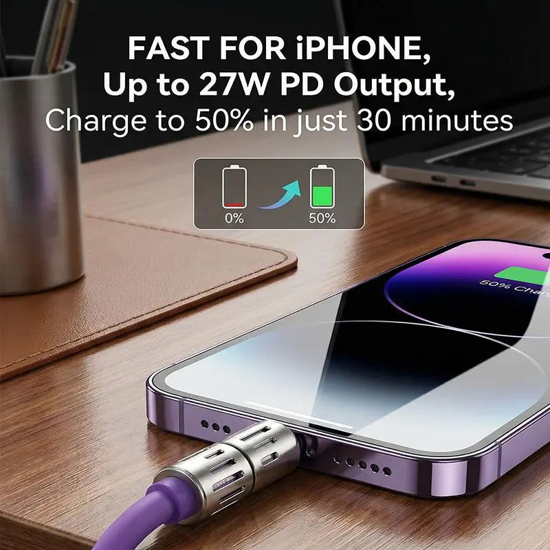 Buy 1 Get 1Free -4-in-1 Fast Charging Cable – 6.6FT USB-C Multi-Connector Cord