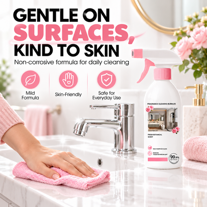Buy 2 bottle get 2 free Tired of Stubborn Bathroom Grime? Rose Scent Bathroom Foam Cleaner Spray,Multi-purpose Bathroom Cleaner for Tub & Sink