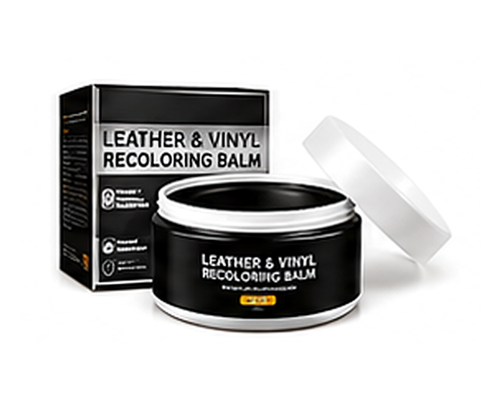 Black leather recoloring balm