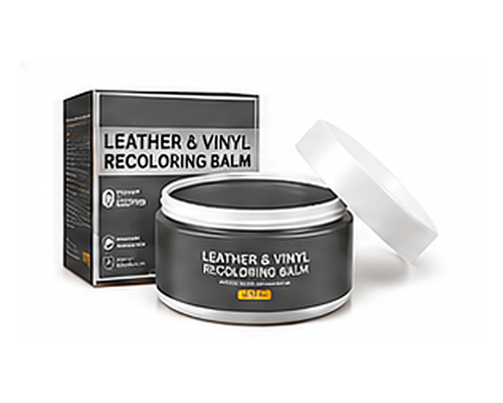 Gray leather recoloring balm