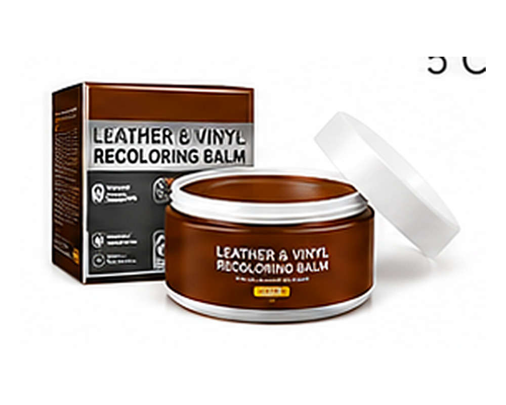 Medium brown leather recoloring balm