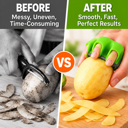 Hand Vegetable Peeler Palm Peeler Rubber Finger Grips Comfortable to Peel Pumpkin, Carrot, Cucumber, Potato and More