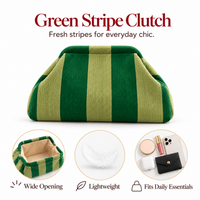 Green Stripe Clutch