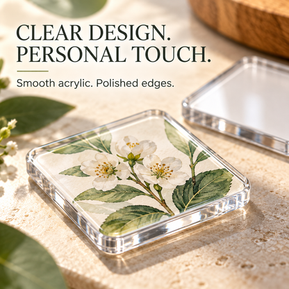 Clear Acrylic Magnetic Photo Frames, Self-Adhesive Square Fridge Magnets